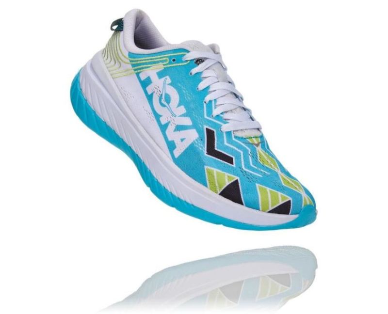 Hoka | Men's Ironman Kona Carbon X Running Shoe Scuba Blue / White